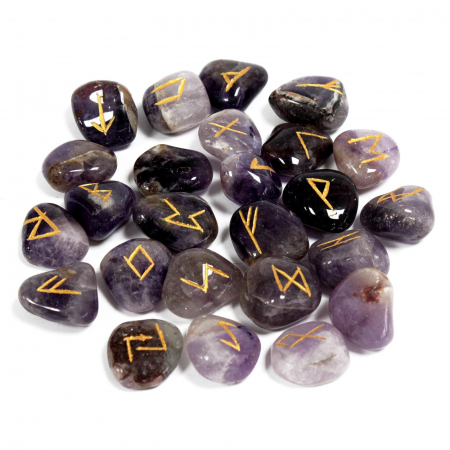 Pietre semipretioase slefuite - Set Pietre Rune, Ametist