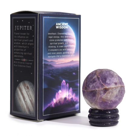 ZODII - Planeta JUPITER din Ametist pe Suport din Piatra Soarelui