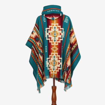 Poncho Alpaca Barbati – Realizat Manual de Artizani Indigeni [1]