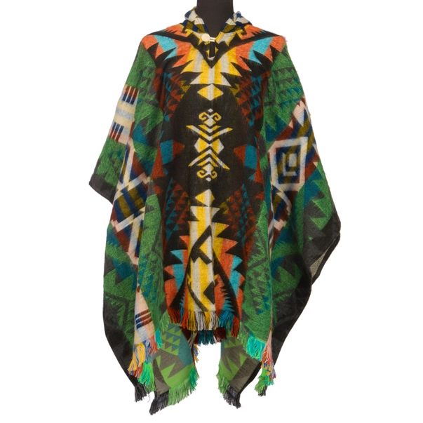 TEXTILE - Poncho Alpaca Waorani Verde