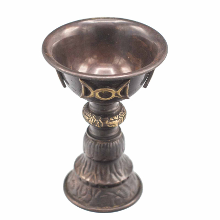Potir Ritual Antic din Cupru cu Luna Tripla 8x13cm [1]