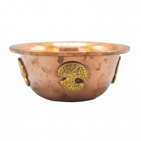 Boluri ritualice - Bol Ritualic de Cupru cu Arborele Vietii, 12x5 cm