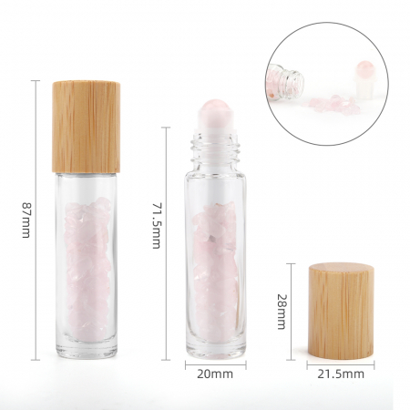 Roll-on cu Cuart Roz pentru Uleiuri Esentiale, 10ml [2]