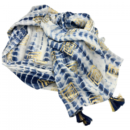 Cadouri pentru Femei - Sarong, Albastru Tie-Dye, 110x180 cm
