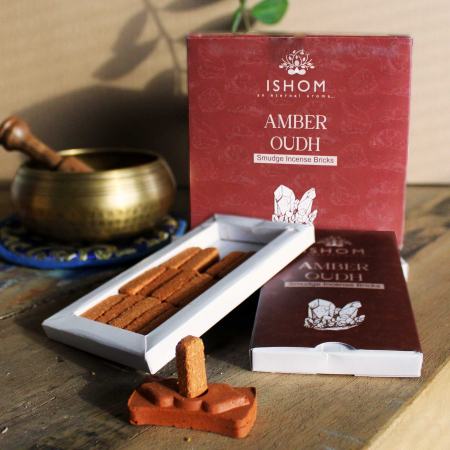 Set 15 Caramizi Parfumate Naturale din Chihlimbar cu suport [1]