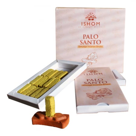 Caramizi parfumate - Set 15 Caramizi Parfumate Naturale Palo Santo cu suport