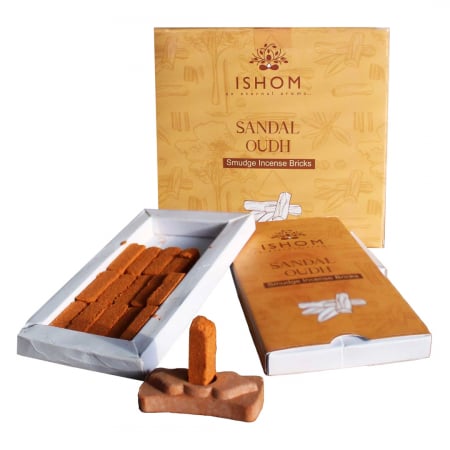 Caramizi parfumate - Set 15 Caramizi Parfumate Naturale din Santal cu suport