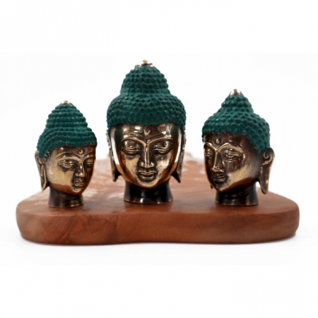 Buddha - Set Figurine Feng Shui, 3 capuri Buddha din Alama
