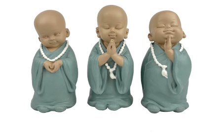 Buddha - Set 3 Figurine Rasina Calugari Buddha 8x7x13 cm