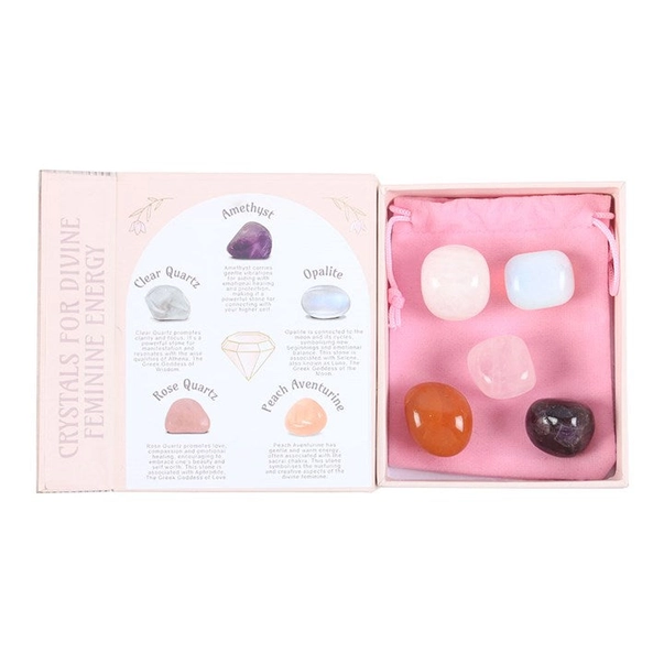 Pietre semipretioase slefuite - Set 5 Cristale pentru Energia Femininului Divin