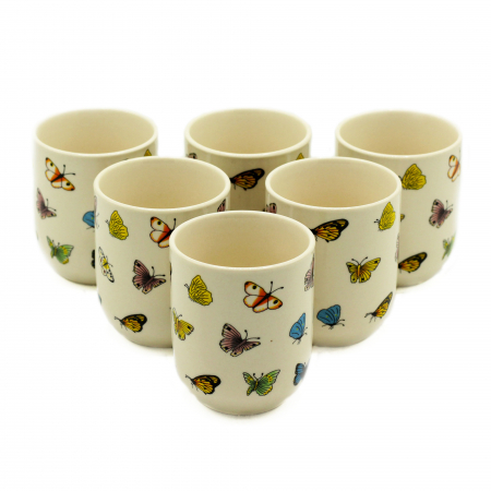 Accesorii servire ceai - Set 6 Cani pentru Ceai, model fluturi