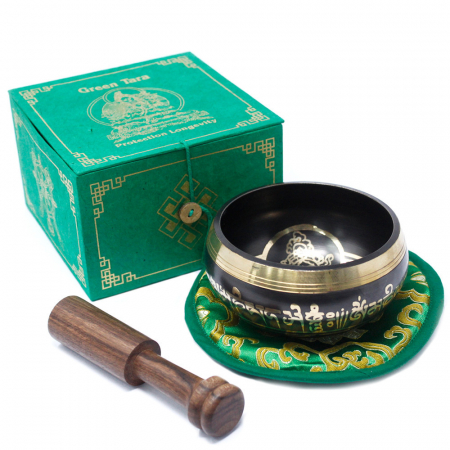 Boluri tibetane - Set Bol Tibetan cantator Tara verde, 10 cm
