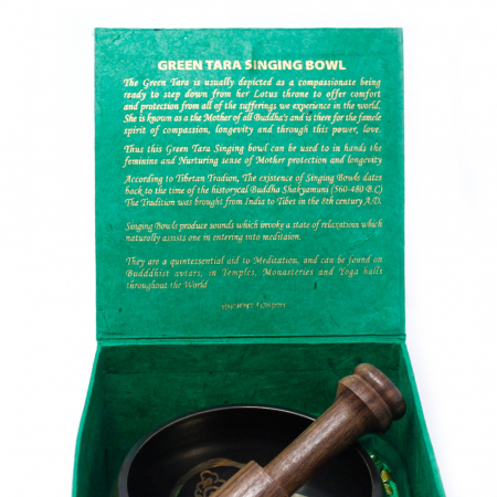 Set Bol Tibetan cantator Tara verde, 10 cm [3]