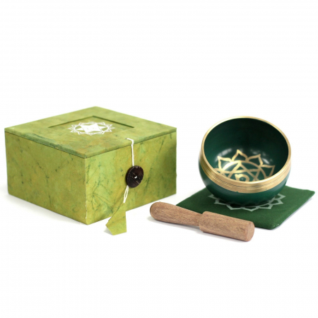 Boluri tibetane - Set Bol Tibetan cantator, Chakra Inimii, 8 cm