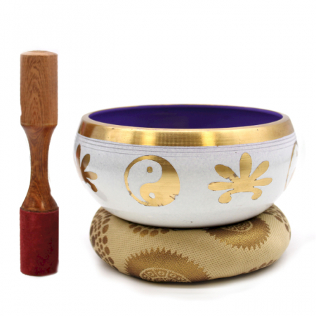 Boluri tibetane - Set Bol Tibetan cantator Yin & Yang cu ciocanel din lemn