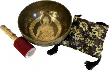 Boluri tibetane - Set Bol Tibetan cantator, Buddha Auriu