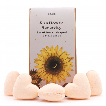 Bile de baie - Set 5 Bile de Baie efervescente, forma inima, crem
