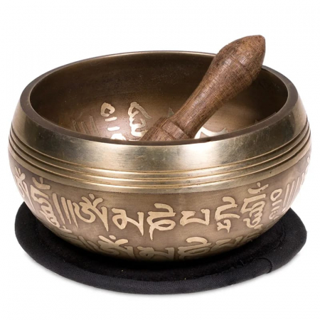 Bol Tibetan cantator, Ohm, Negru [2]