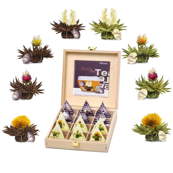 Ceaiuri artizanale - Creano Tea Box Ceai Blooming alb si negru – 8 Arome