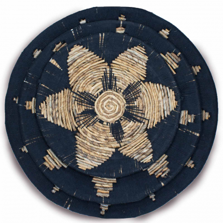 Set 3 decoratiuni de perete din iarba de mare, Negru [1]