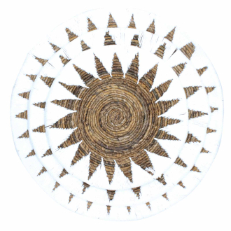 Set 3 decoratiuni de perete din iarba de mare, Alb [1]