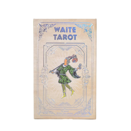 TAROT - Set de Carti de Tarot Waite cu Folie Argintie, cu Brosura Inclusa