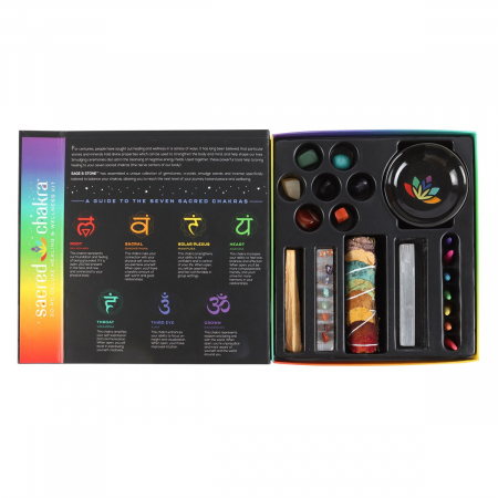 Kit pentru Vindecare si Bunastare, 7 Chakre cu Fumigatie & Pietre semipretioase [1]