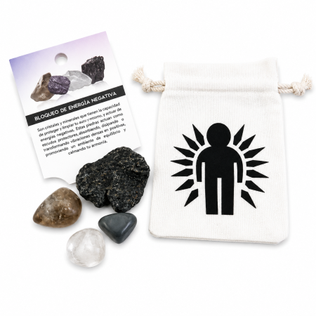 CRISTALE - Set Pietre pentru protectie impotriva energiilor negative cu Cuart Alb, Cuart Fumuriu, Hematit si Turmalina Neagra