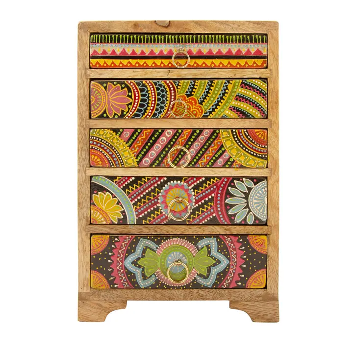 Diverse - Sharifa dulapior african pictat, 5 sertare