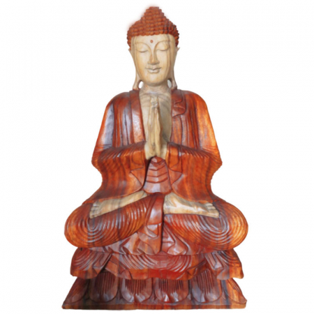 Statui si statuete - Statueta Buddha sculptata manual, 80 cm