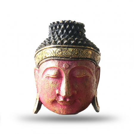 Buddha - Statueta Cap Buddha, 25 cm, Rosu
