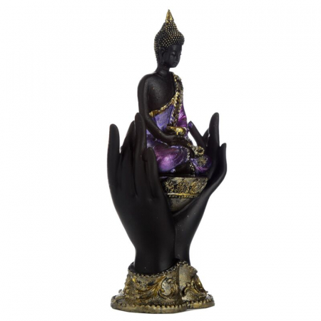 Statueta thailandeza Buddha, Mov-Negru [3]