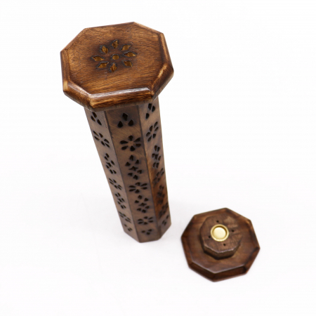 Suport Betisoare Parfumate tip Turn hexagonal, lemn de mango [1]