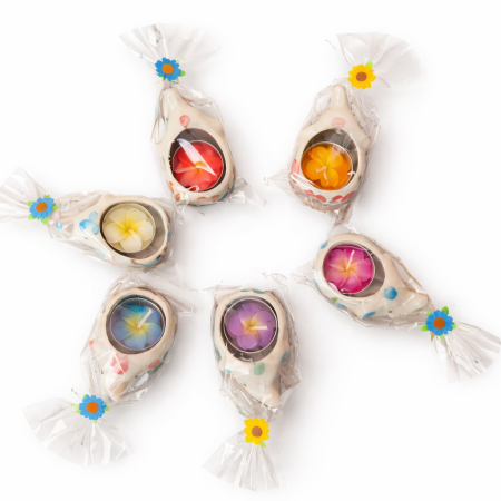 DECORATIUNI - Suport lumanare elefant ceramic cu lumanare floare