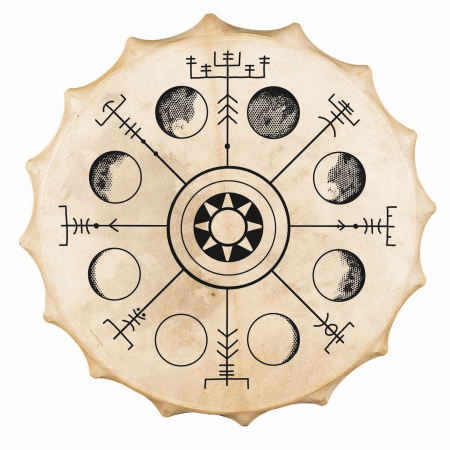Tobe - Toba Samanica Vegvisir 58 cm, Piele de Capra