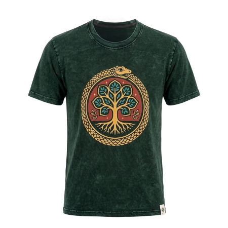 TEXTILE - Tricou bumbac Arborele Vietii, Verde