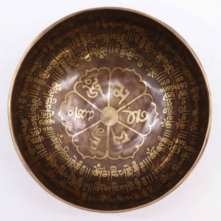 Bol Tibetan cantator cu Argint, Mantra, 16 cm [2]