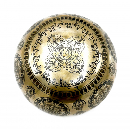 Bol Tibetan cantator cu Argint, Buddha - Arborele Bodhi, 16 cm [2]