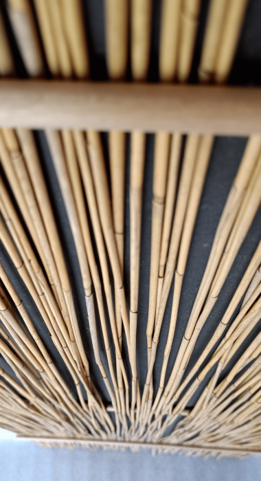 Panou decorativ de perete ARUNDO, din stuf si placaj MDF negru [2]
