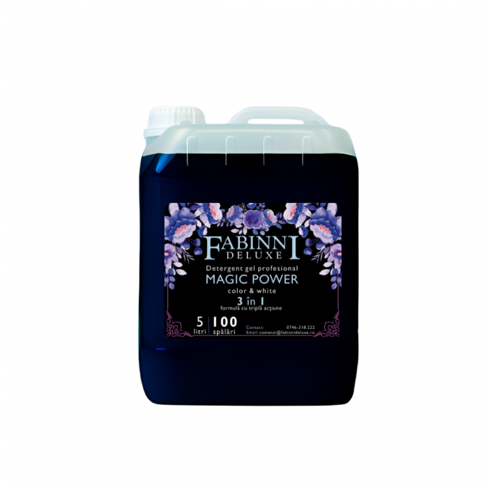 Pachet Detergent Gel Profesional automat / manual Fabinni Deluxe 3X5 l Spring/Fresh/Magic Power 3 in 1 (300 spalari)+dozator cadou+transport gratuit! [5]