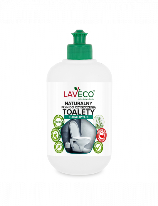 Solutie pentru curatarea toaletei pentru indepartarea depunerilor și a ruginei greu de curățat Bio (99.9 % naturala) cu miros de Eucalipt-0.5 l-LavEco [2]