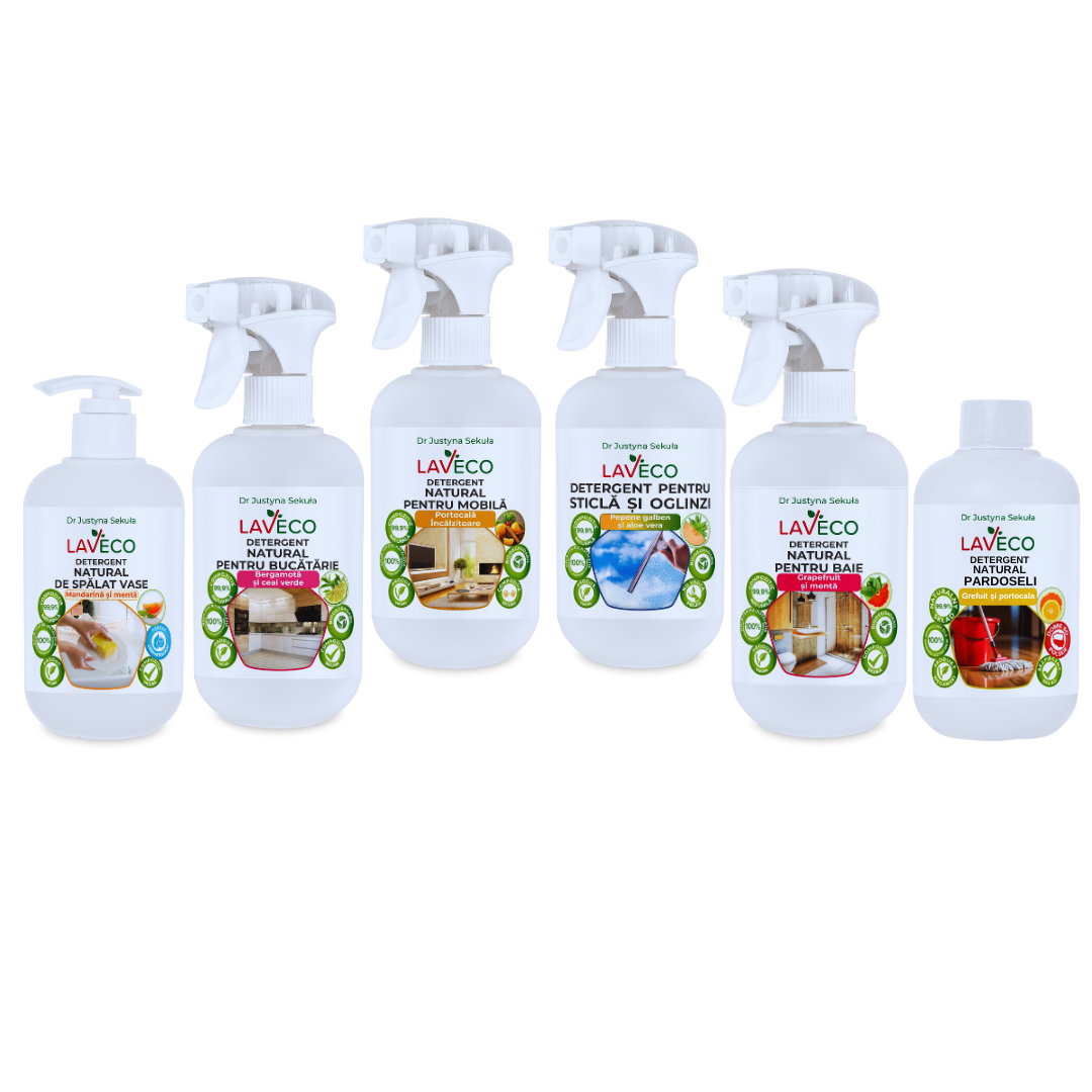 Produse BIO - Pachet Bio 100% Natural pt curatenie!-Hipoalergenice sigure pt copii, femei insarcinate si animale-0,5x6 buc-LavEco