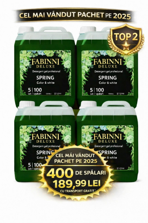 Pachete Avantajoase - Detergent Gel Premium 4X5 L Fabinni Deluxe Spring-400 spalari Color&White