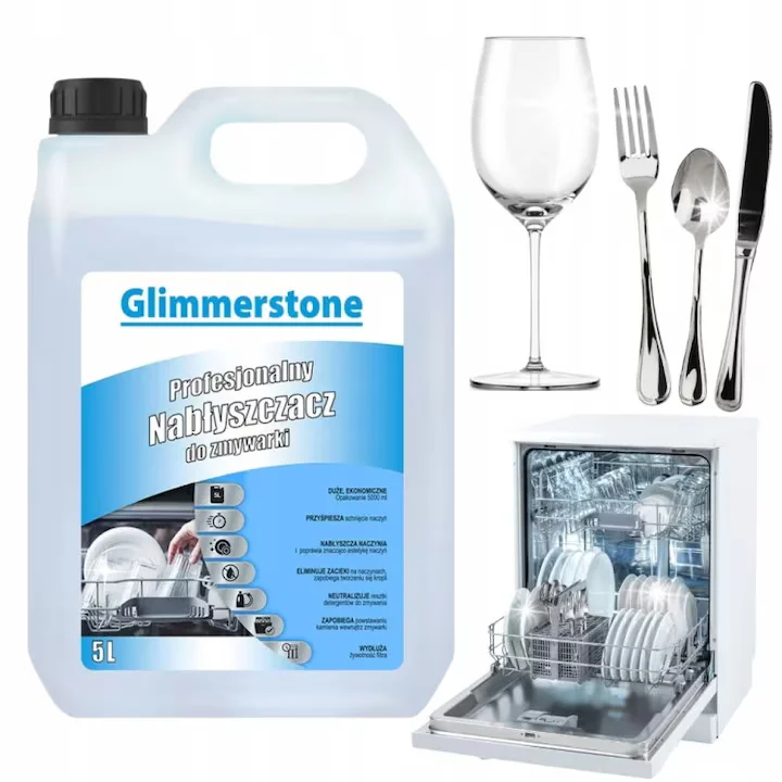 Pachete Avantajoase - Detergent pentru clatire Glimmerstone Germania 5L, elimina pete, accelereaza uscarea vaselor