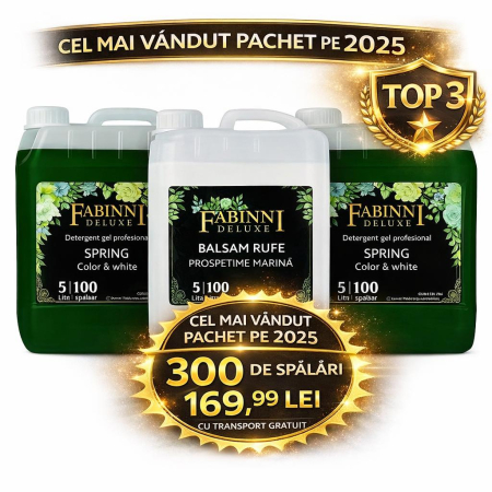 Pachete Avantajoase - Detergent Rufe Gel Profesional color &white 10 litri si Balsam cu miros de orhidee si miere 5 litri