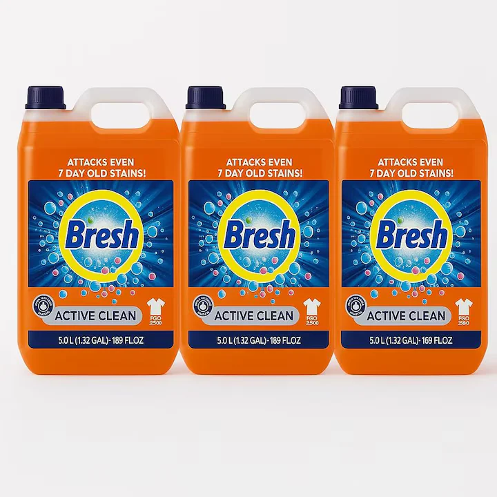 Pachete Avantajoase - Detergent Rufe Universal Automat Bresh Germania 3x5 litri - Acest produs este conceput pentru spalarea hainelor albe si colorate. Ingredientele sale protejeaza fibrele de deteriorare, incaruntire si d