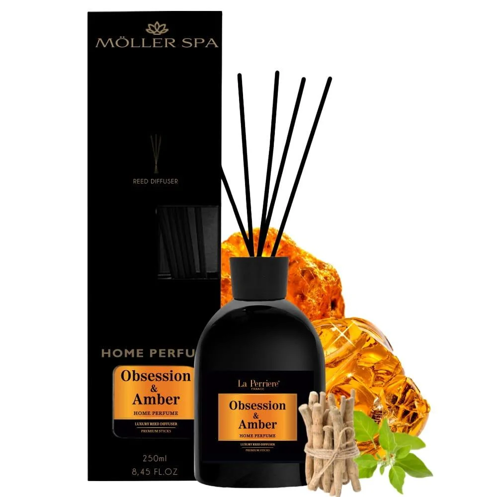 Pachete Luxury - Odorizant de cameră de lux Möller SPA Obsession & Amber, cu bețișoare 