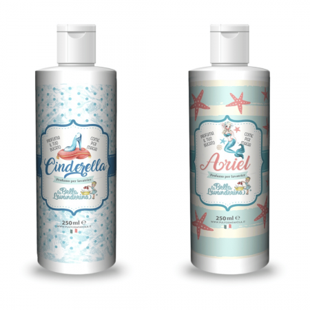 Esente parfum rufe - Pachet 2x250 ml (100 spalari) Esente de parfum pentru rufe Cinderalla si Ariel