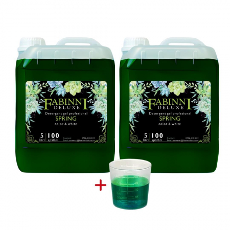 PRODUSE - Pachet 2x5 L Detergent FabinniDeluxe Spring (200 spalari)+dozator gratuit+livrare gratuita!