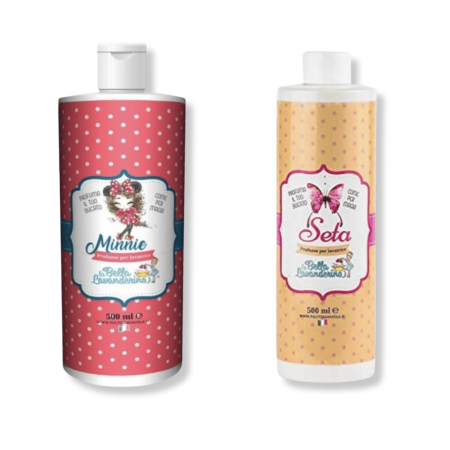 Esente parfum rufe - Pachet 2x500 ml (200 spalari) Esente parfum pentru rufe Italia Minnie si Seta